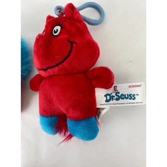 Aurora Dr. Seus Cat in the Hat Plush Key Chains Fox in Sox and Thing 2 - Picture 2 of 8